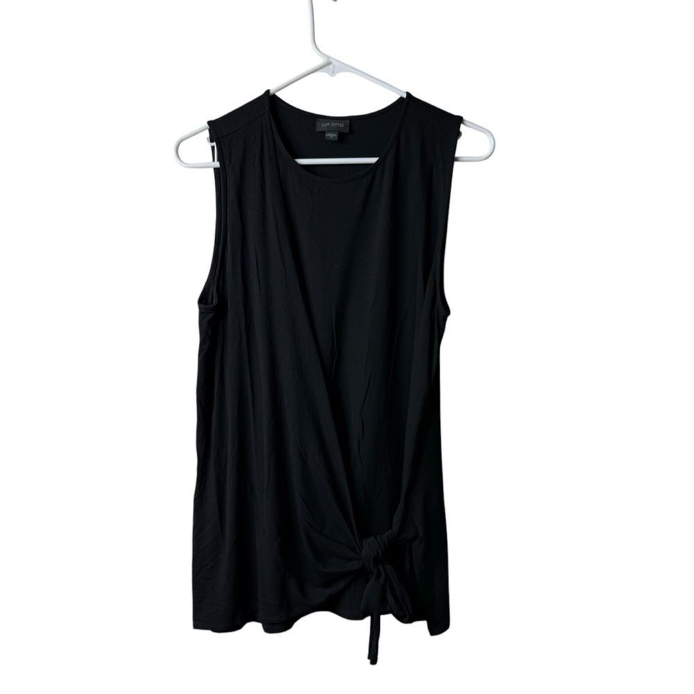 J Jill Wearever Collection Black Tie Surplice Tank Top